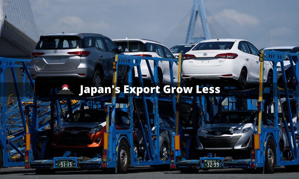 Japan's exports are growing slower than projected as the country's trade deficit widens