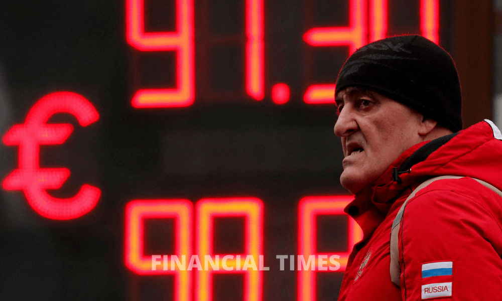 The Russian rouble has hit a new low as a result of the uproar over Ukraine